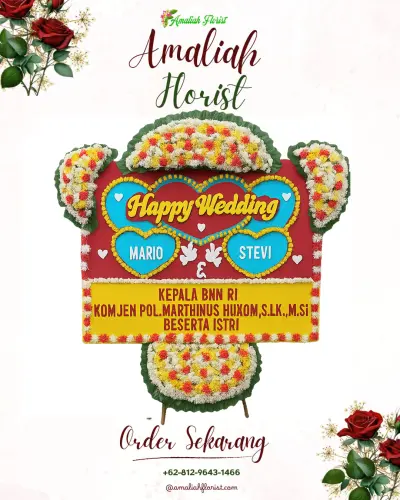 Karangan Papan Bunga Pernikahan di Peniwen